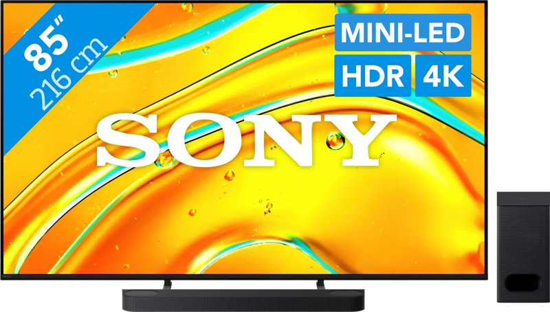 Sony Bravia 5 85" XR Mini-led (2025) + Sony Bravia Theatre Bar 6 Zwart